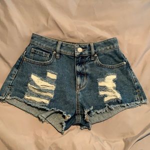 High rise jean shorts